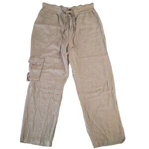 Soft Surroundings Weekender Cargo Pants XL Beige Boho Chic Relaxed Polished